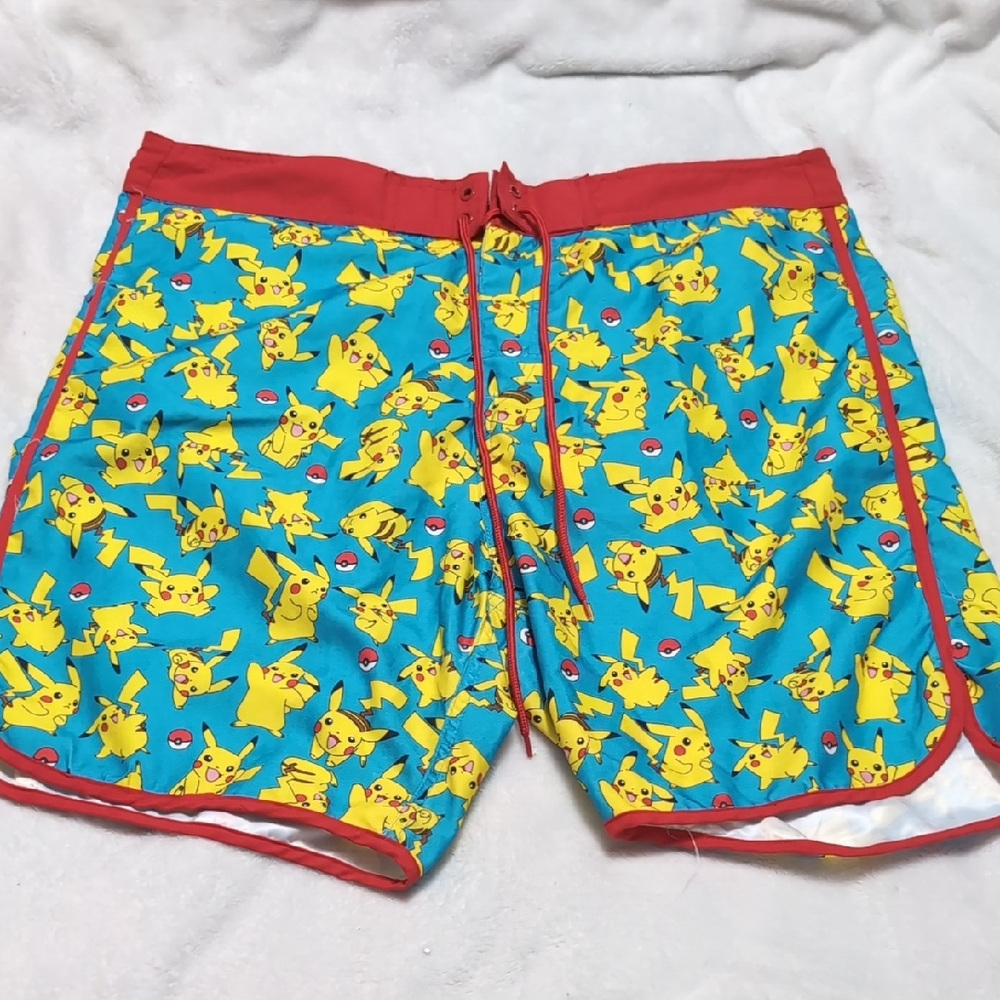 Colorful Adult Pikachu Swim Shorts